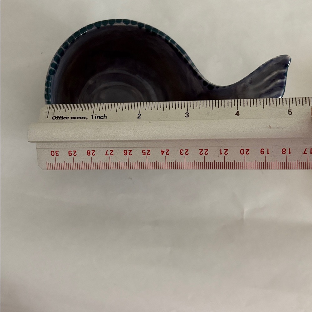 Anthro Ceramic whale or mermaid Tail Shaped trinket jewelry soap Bowl Cup Blue - Picture 4 of 8